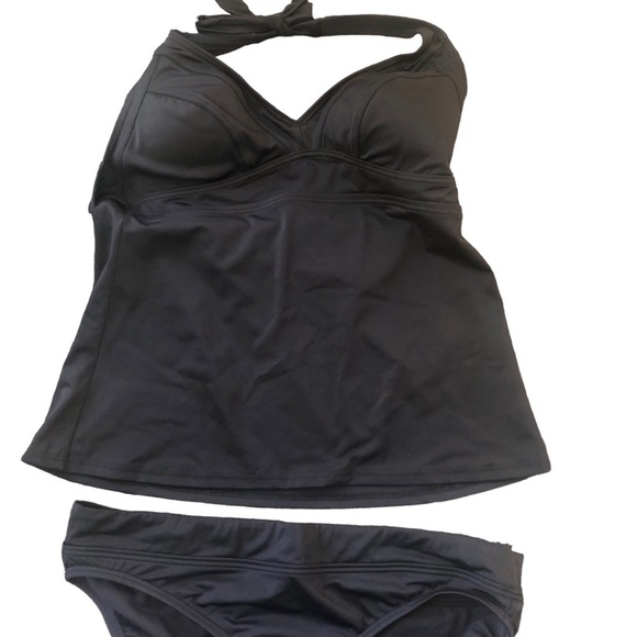 Title Nine Set It Forget It Tankini Top M Lehua Bikini Bottom Black Size M Swim - Picture 2 of 7